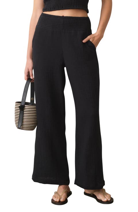 Isla Pull-On Double Cloth Wide Leg Pants