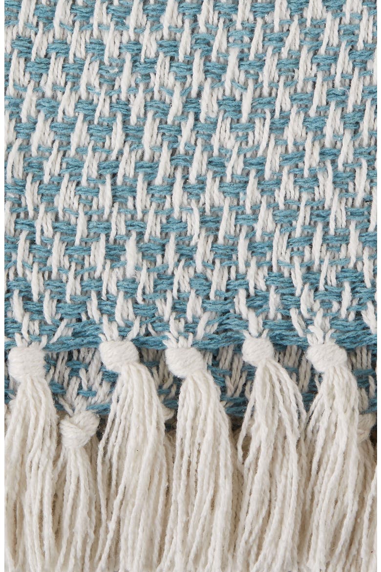 Tassel Woven Cotton Throw Blanket, Alternate, color, BLUE