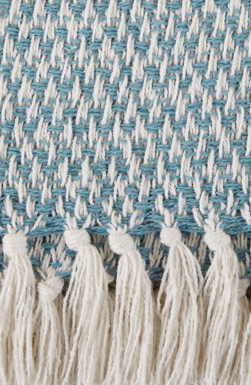 Design Imports Tassel Woven Cotton Throw Blanket In Blue