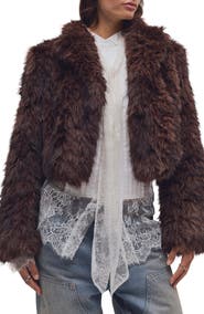 Free People Supernova Cropped Faux Fur Jacket