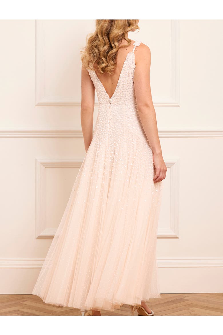 Sequin Cascade Cami Plunge Gown, Alternate, color, Opal/Cream