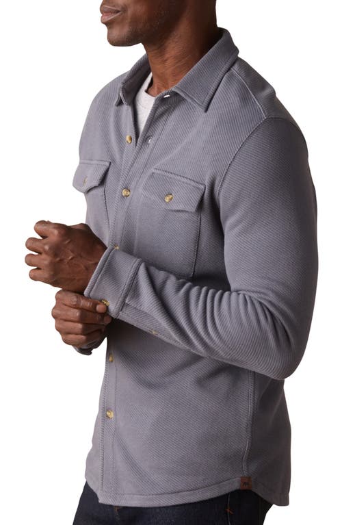 The Normal Brand Looped Terry Button-up Shirt In Blue