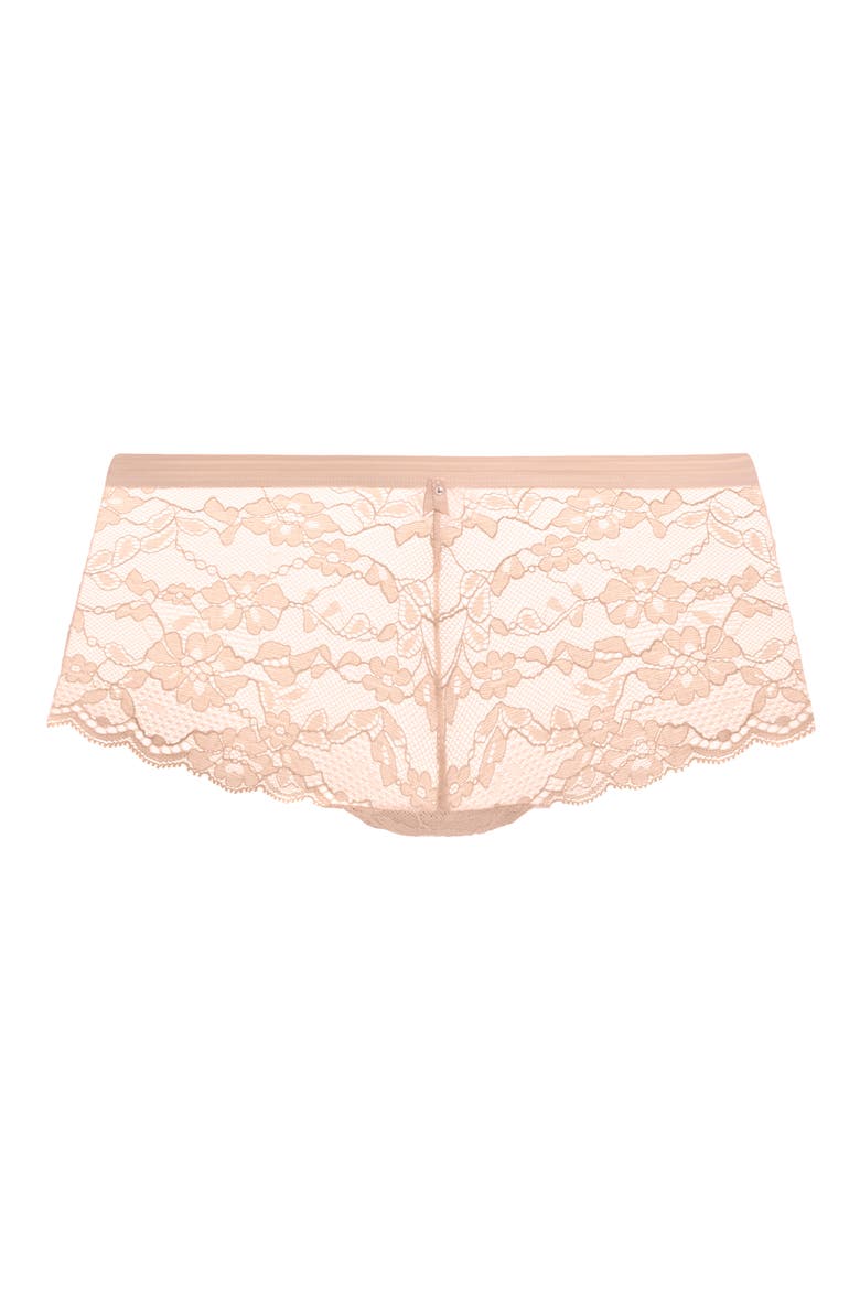 Offbeat Lace Boyshorts, Alternate, color, NATURAL BEIGE