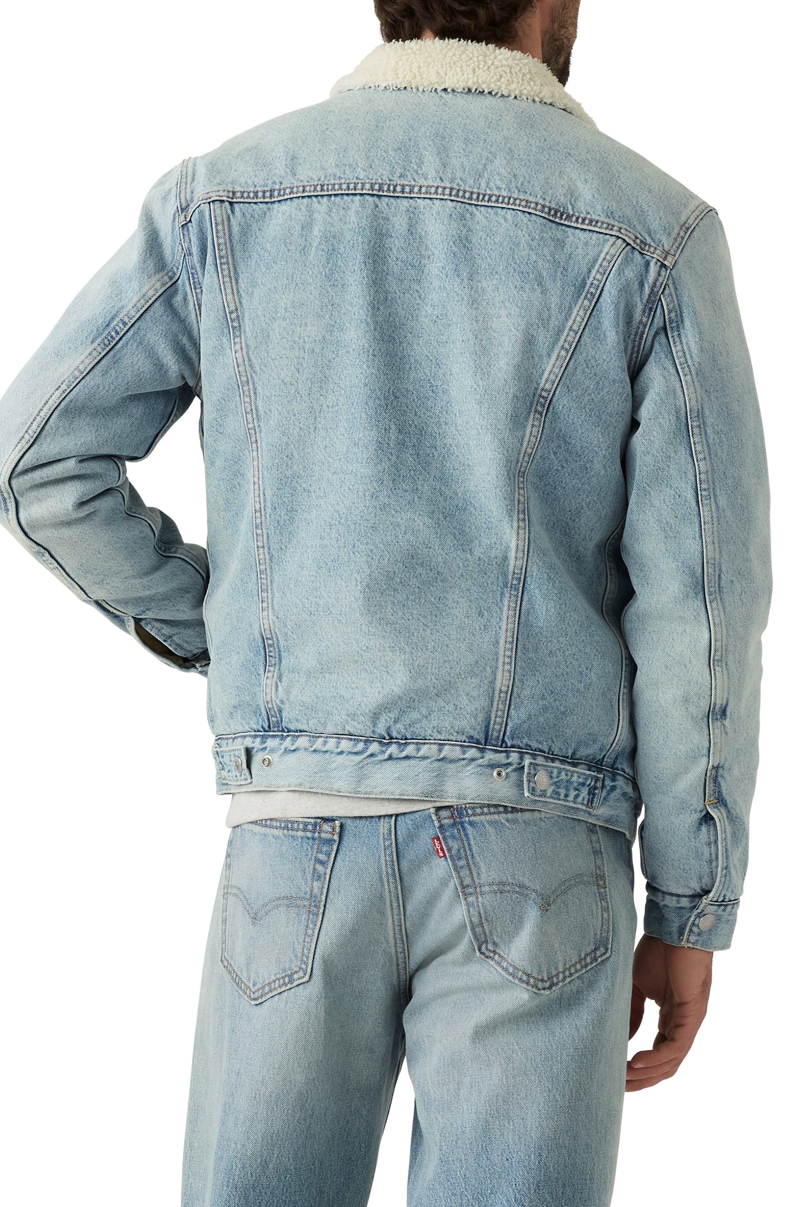 Type III High Pile Fleece Lined Denim Trucker Jacket - image 2
