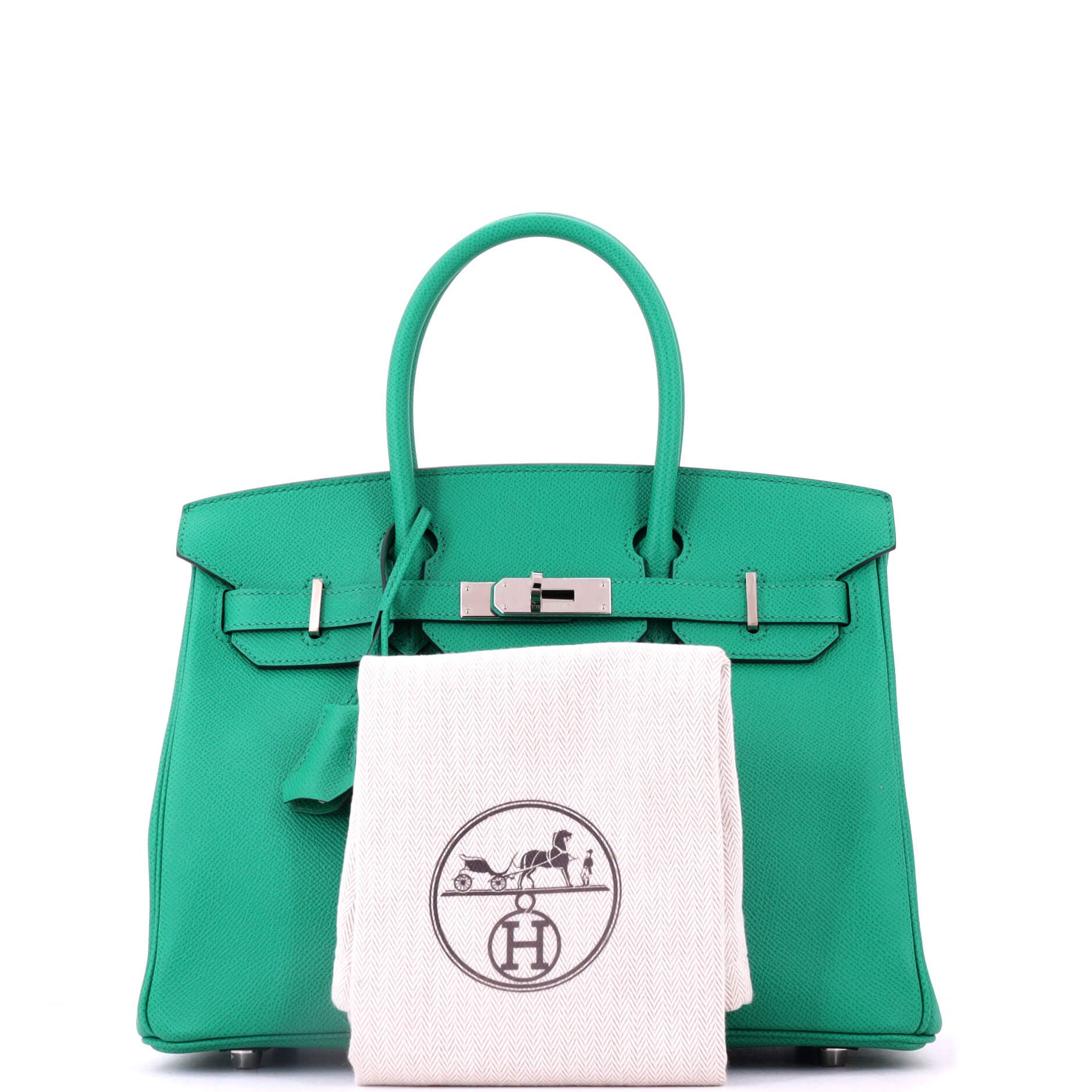 Birkin Handbag Green Epsom with Palladium Hardware 30, Alternate, color, Green