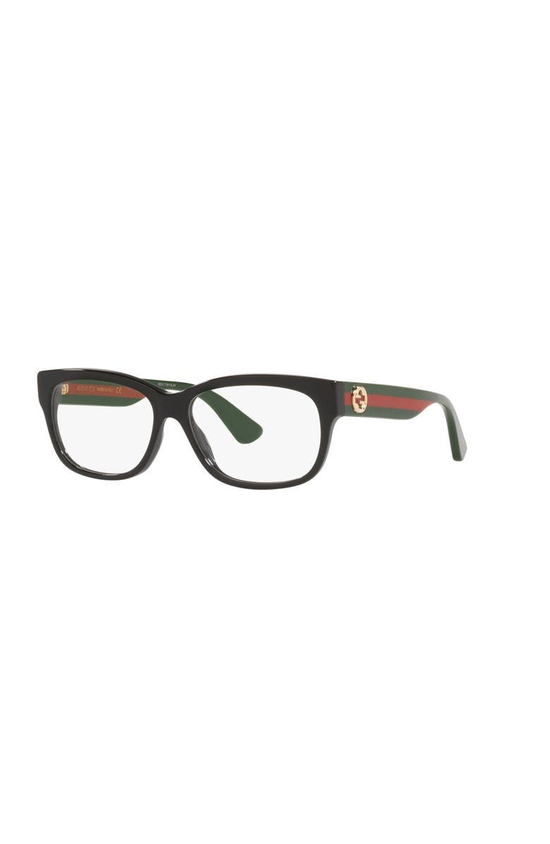 Gucci 55mm Rectangle optical glasses, Main, color, Black
