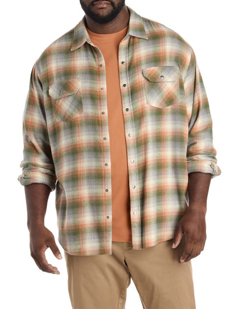 Big & Tall Medium Plaid Flannel Sport Shirt