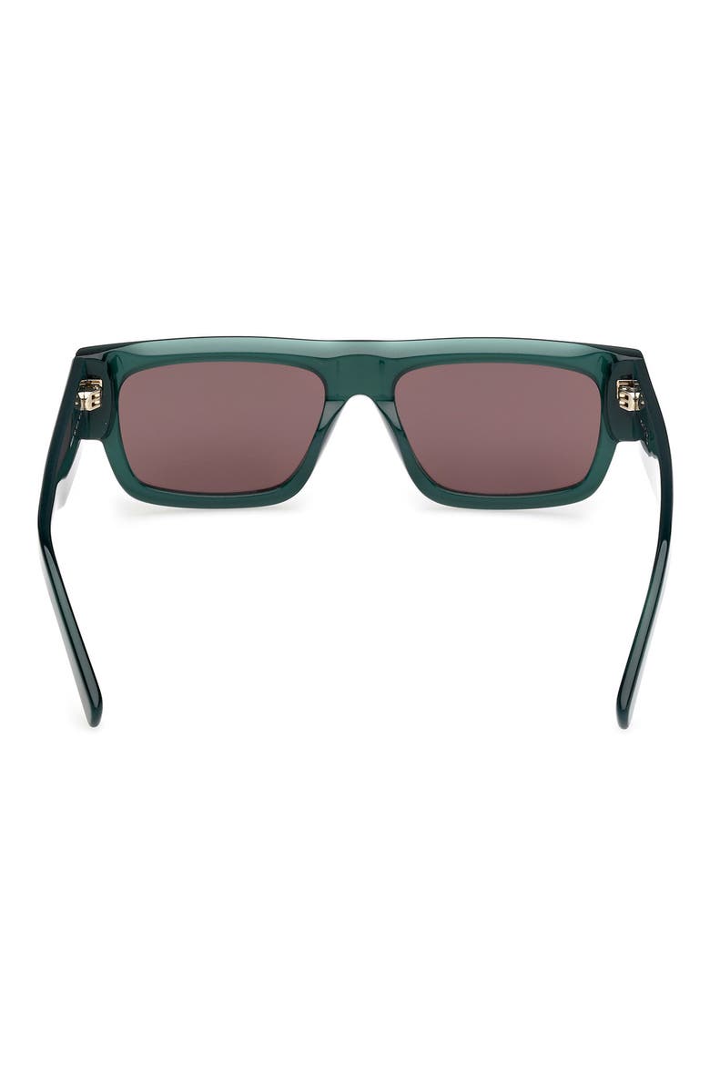 54mm Polarized Rectangular Sunglasses, Alternate, color, SHINY DARK GREEN / BROWN