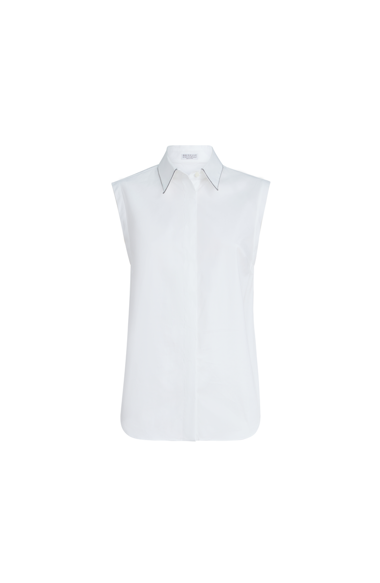 Brunello Cucinelli Stretch poplin shirt, Main, color, White