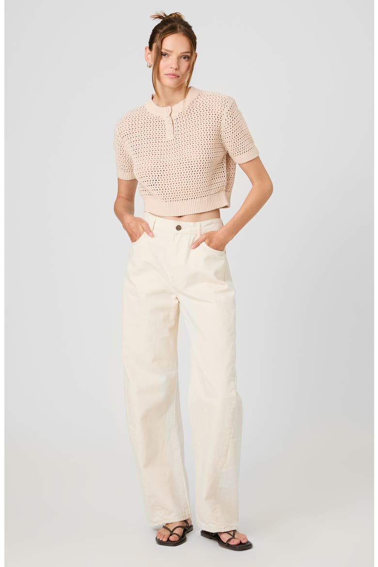 Teddy Open Stitch Sweater, Alternate, color, SEASHELL