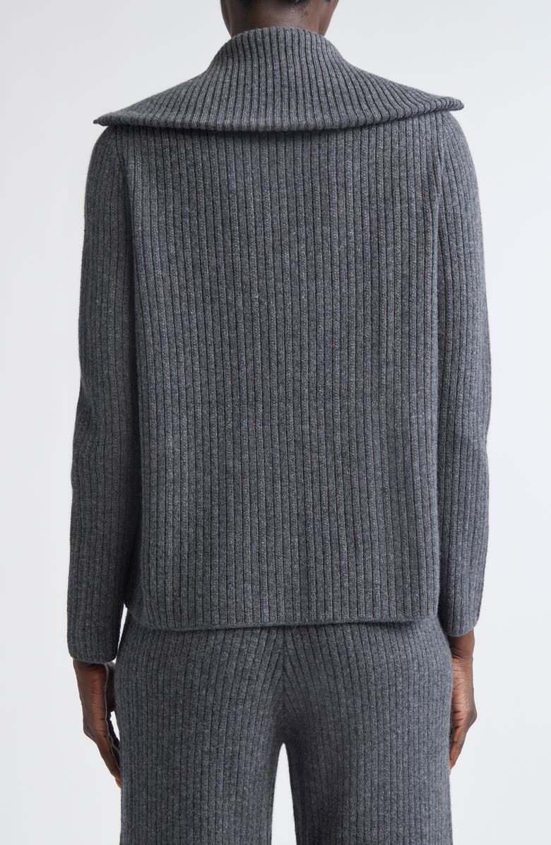 Lafayette 148 New York Mixed Stitch Zip Cardigan, Alternate, color, Graphite Melange