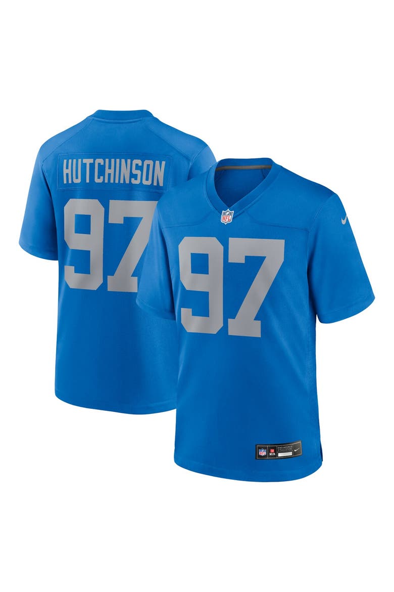 Men's Nike Aidan Hutchinson  Blue Detroit Lions Alternate Game Jersey, Main, color, Blue