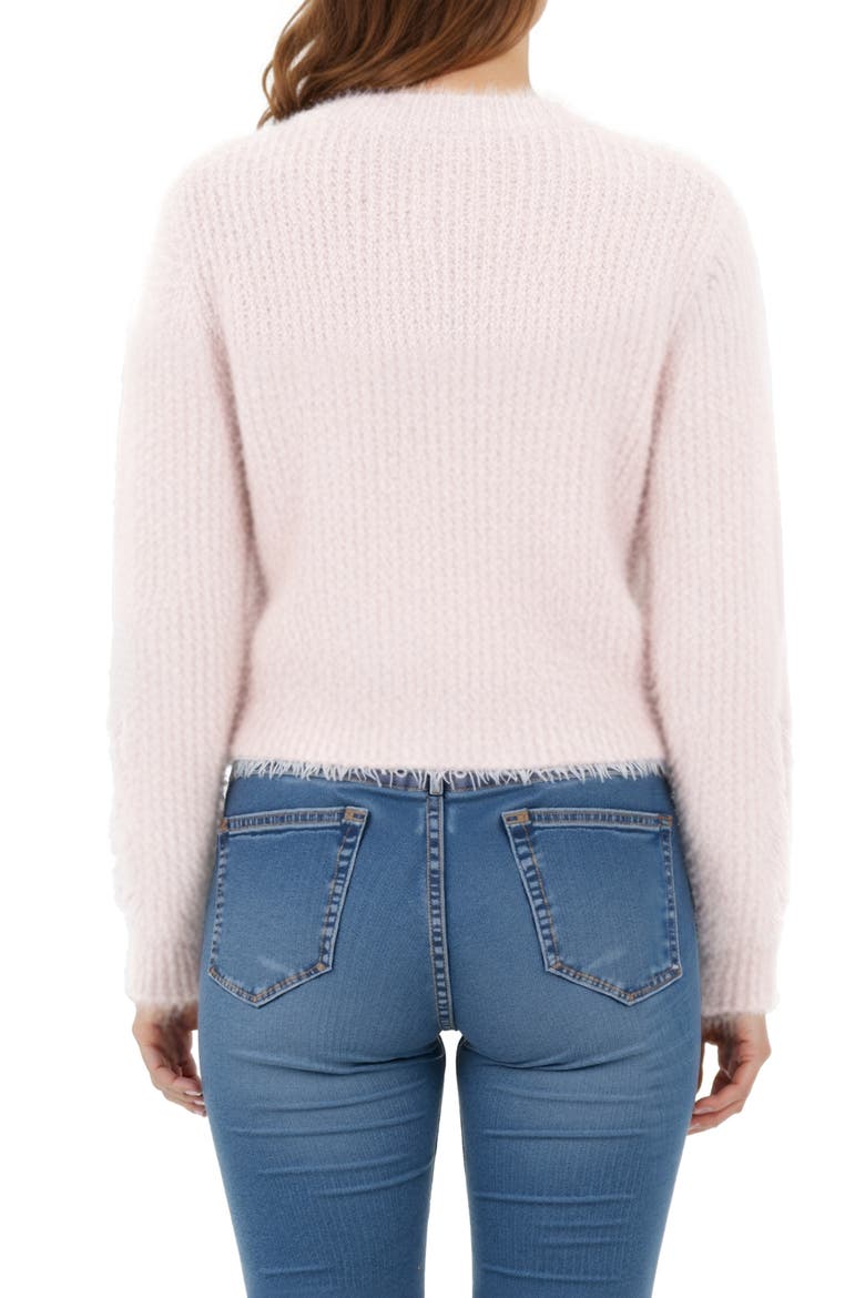Cherry Appliqué Fuzzy Crop Cardigan, Alternate, color, PINK