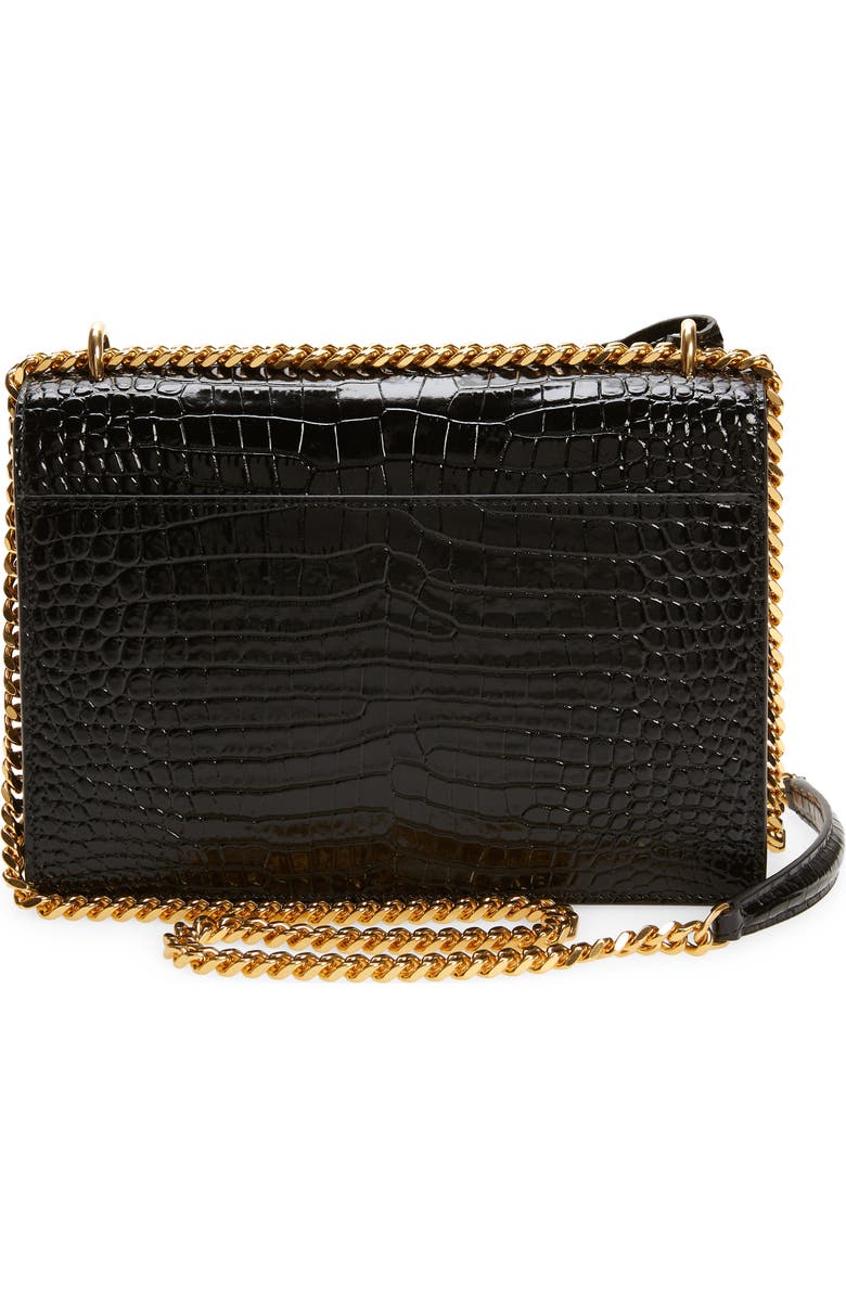 Saint Laurent Medium Sunset Croc Embossed Leather Shoulder Bag, Alternate, color,