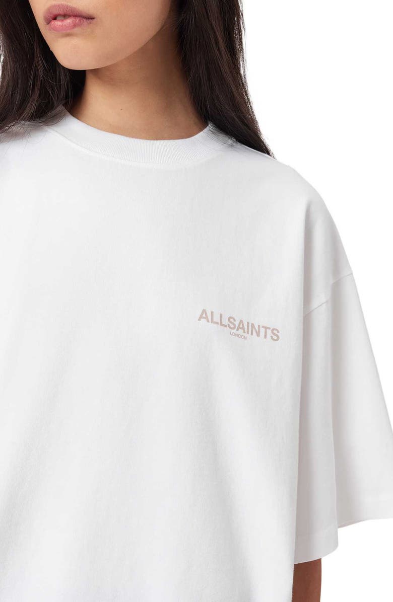 AllSaints Tempus Amelie Oversize Cotton Graphic T-Shirt, Alternate, color, Optic White