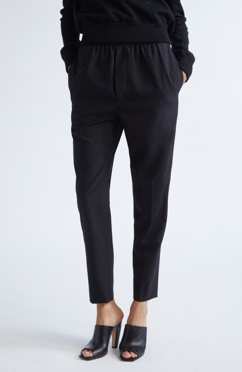 パンツ BOTTEGA VENETA Women Straight Pants 835377 V4C20 1000 BLACK Bottega Veneta Black twill cotton trousers | TheDoubleF