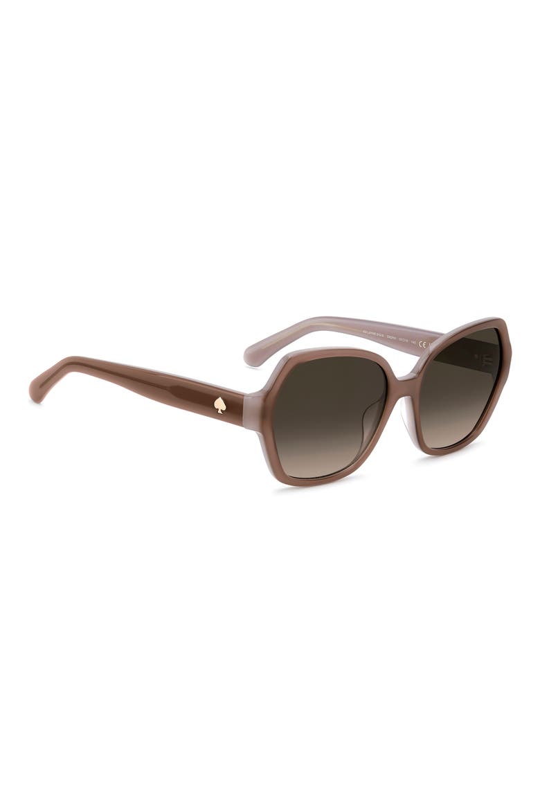 layne 57mm geometric square sunglasses, Alternate, color, BROWN/ BROWN SF