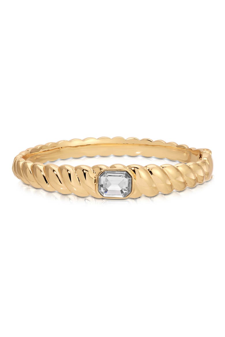Twisted Baguette Cuff Bracelet, Main, color, GOLD