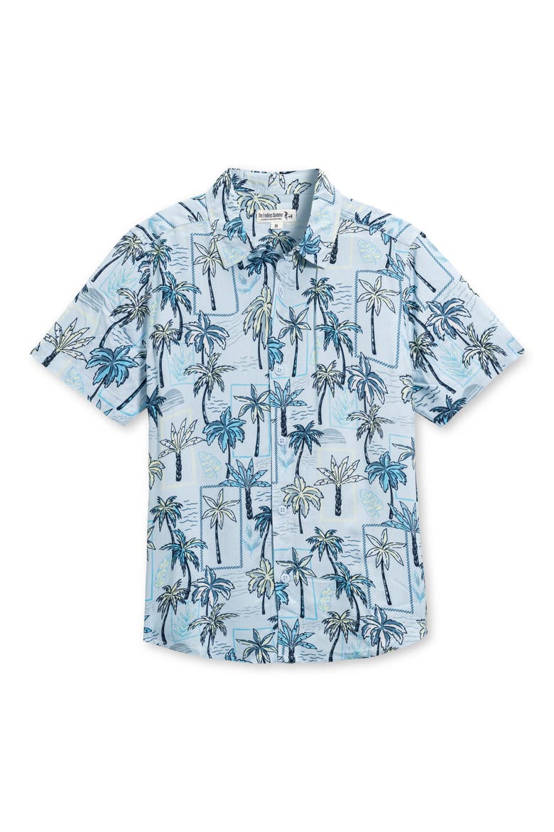 Kids' Palm Button-Up Shirt, Main, color, LIGHT BLUE