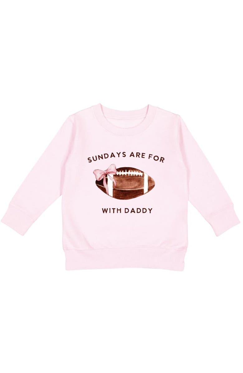 Sweet Wink Football With Daddy Sweatshirt, Main, color, Ballet Pink