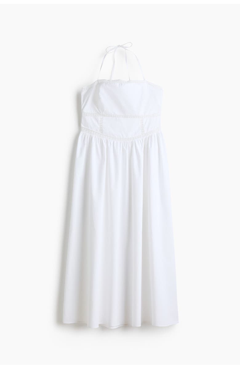 H&M Tie-strap Cotton Dress, Main, color, White