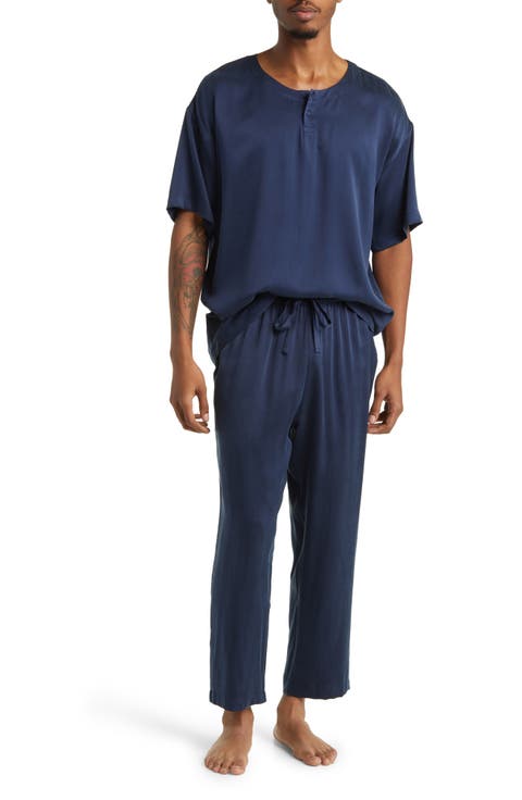 Washable Silk Henley Pajamas