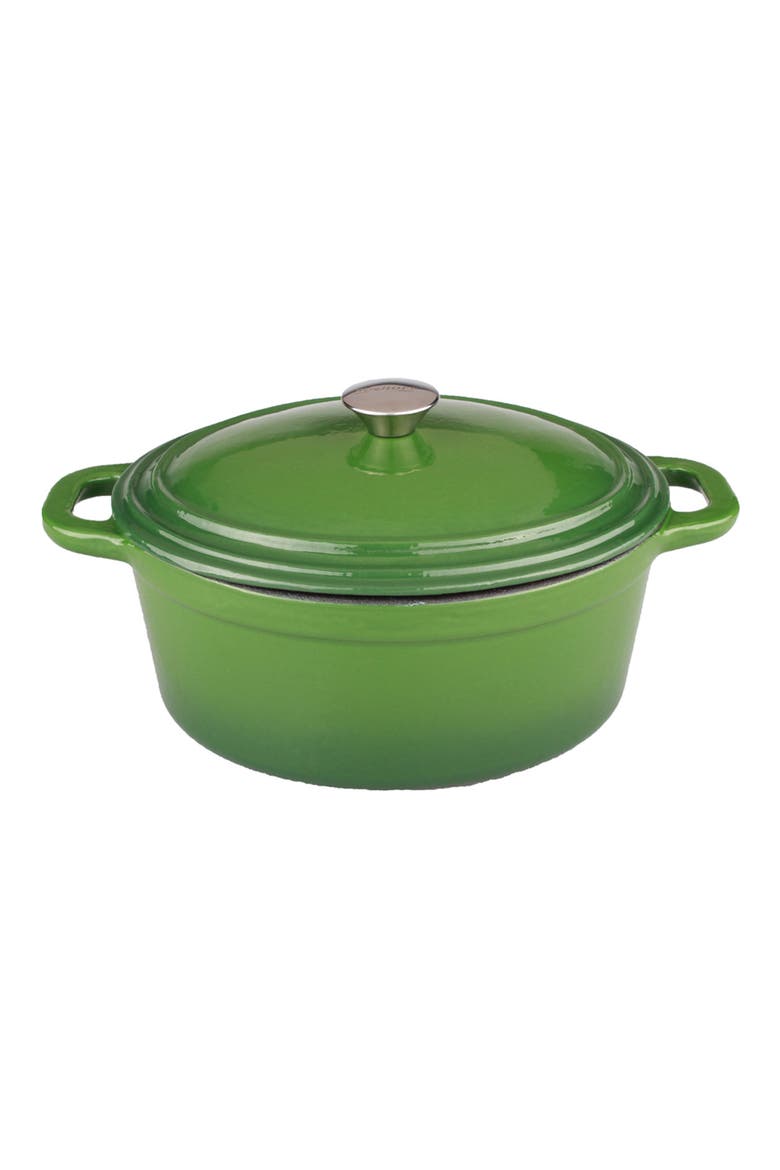 INTERNATIONAL Neo 8qt Oval Cast Iron Cov Casserole - Green, Main, color, GREEN