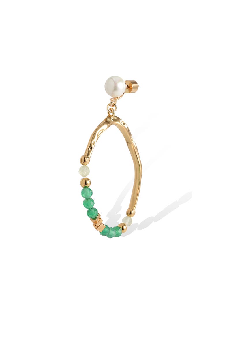 RETRO CHIC Poseidon Earrings, Alternate, color, Green 
White 
Gold