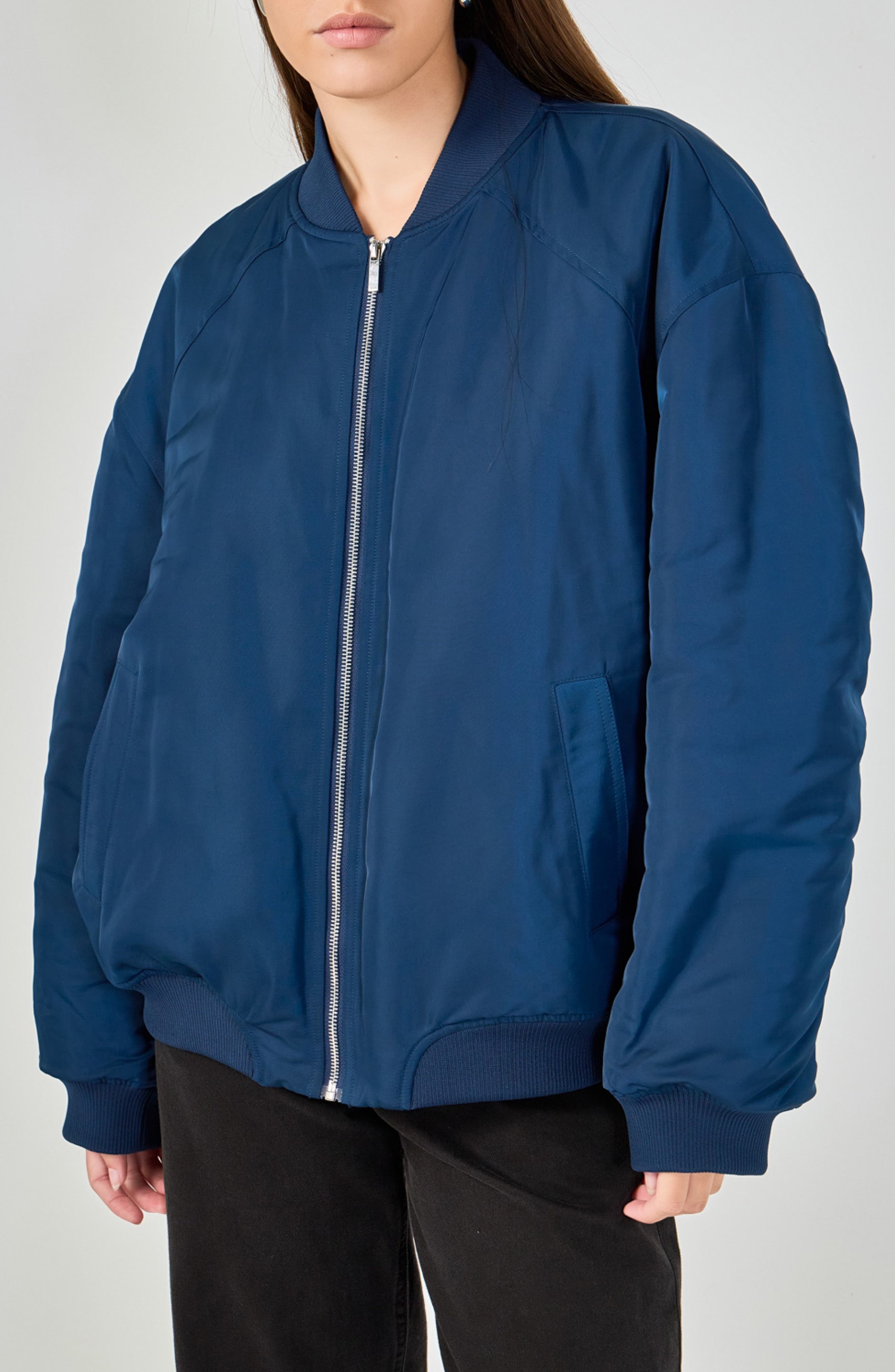 Ruched Bomber Jacket