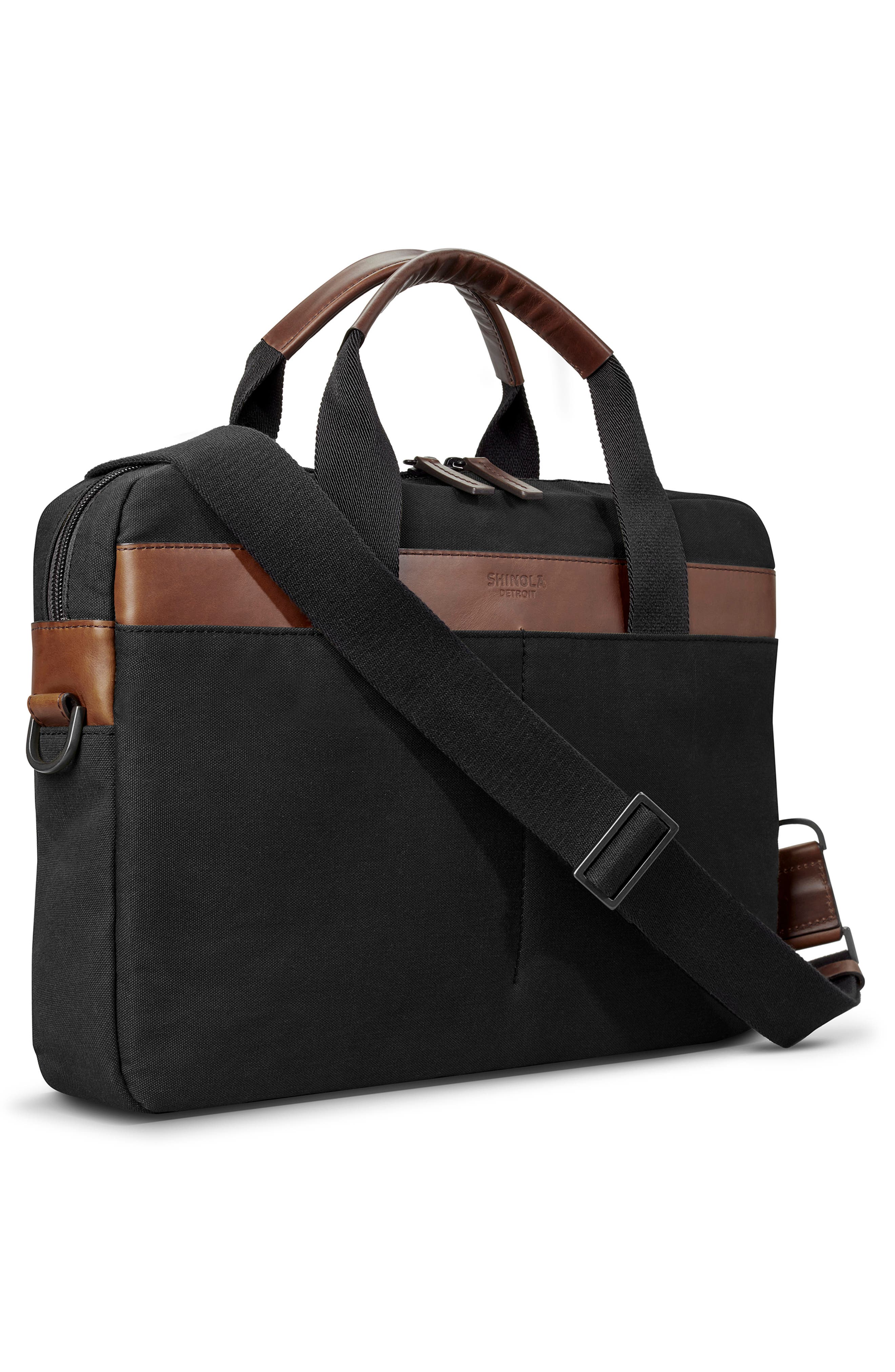 Shinola Mack Waxed Canvas Briefcase, Alternate, color, 
