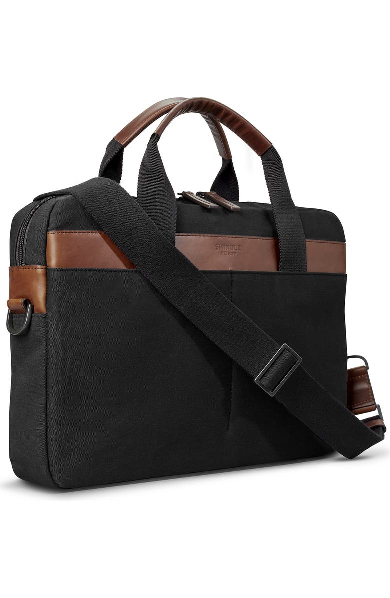 Shinola Mack Waxed Canvas Briefcase, Alternate, color,