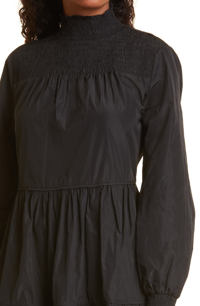 Veronica Beard Vigore Smocked Ruffle Long Sleeve Minidress, Alternate, color,