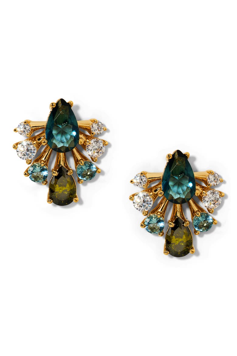 Hera Fan Stud Earrings, Main, color, GOLD