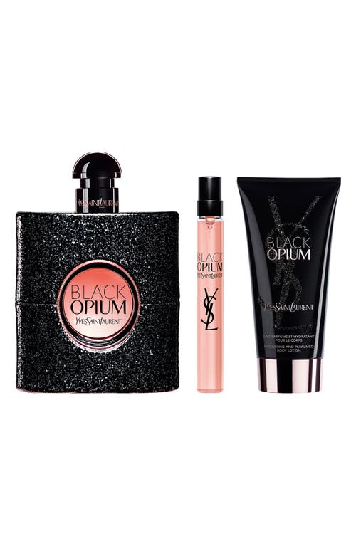 Saint Laurent Yves  Black Opium Eau De Parfum Set In Transparent