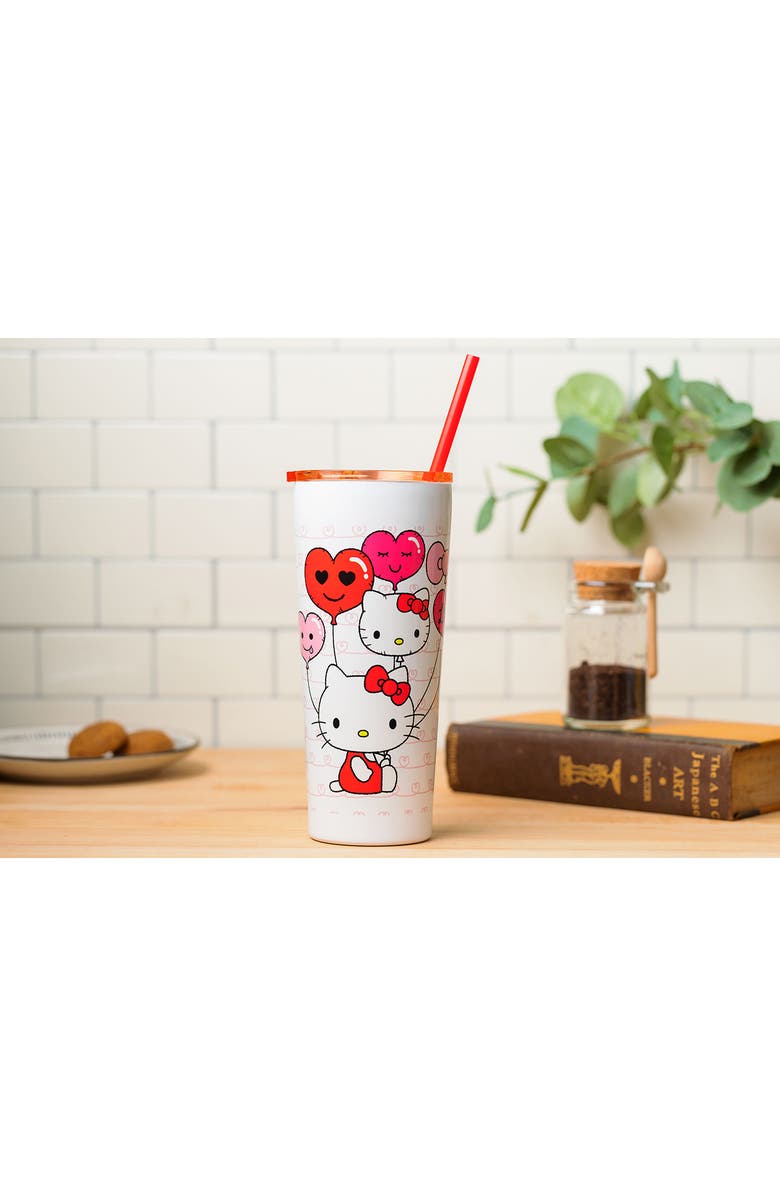 Hello Kitty 22-Ounce Tumbler with Straw, Alternate, color, White Multi