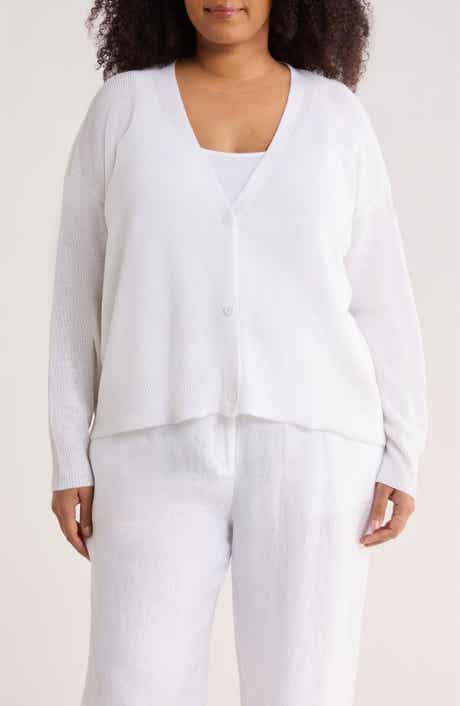 V-Neck Organic Linen & Organic Cotton Cardigan