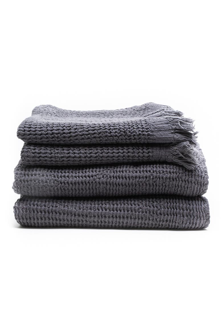 Ella Waffle Towel, Main, color, ANTHRACITE
