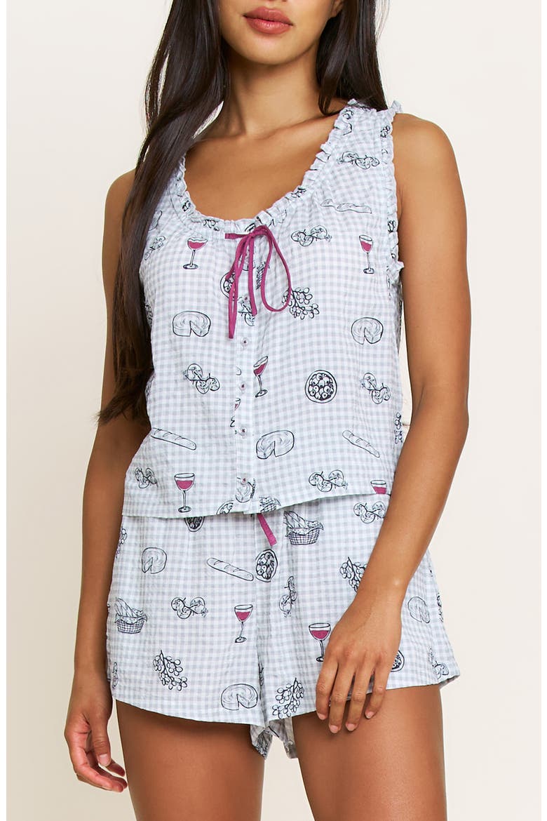 Good Life Tank Pajamas, Main, color, COOL BLUE PICNIC