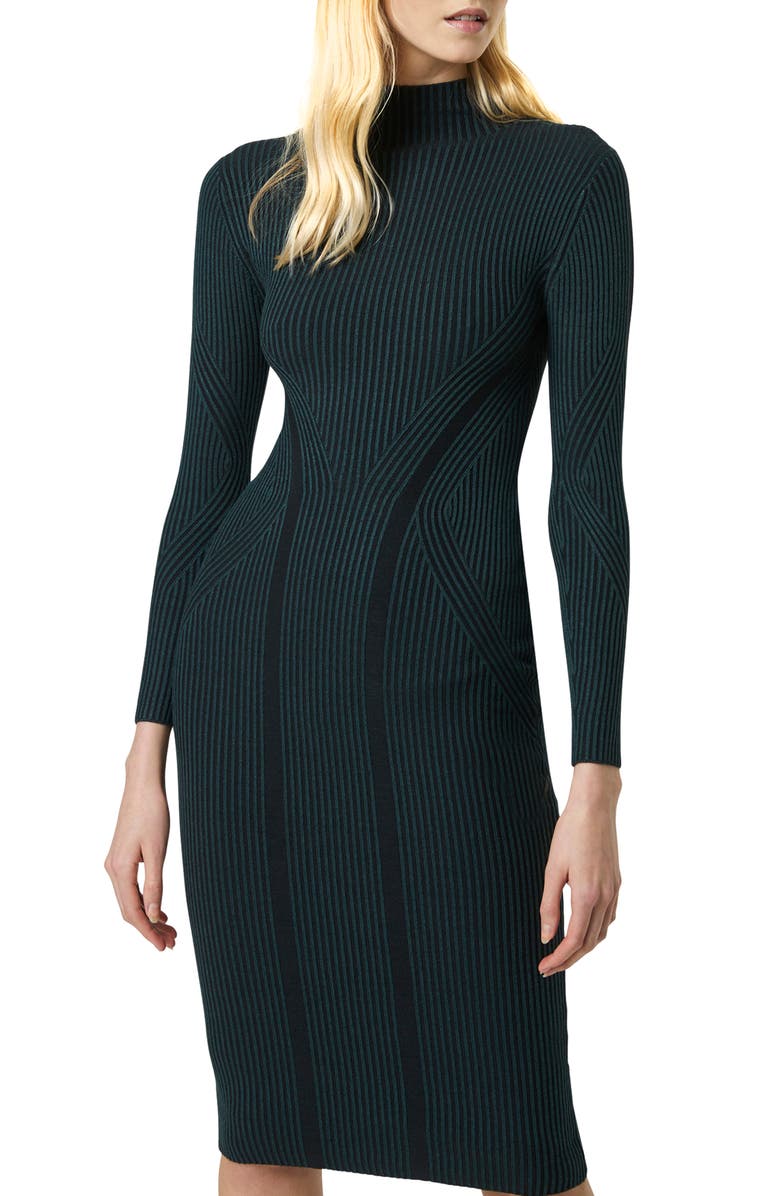 French Connection Simona Long Sleeve Rib Sweater Dress, Alternate, color,