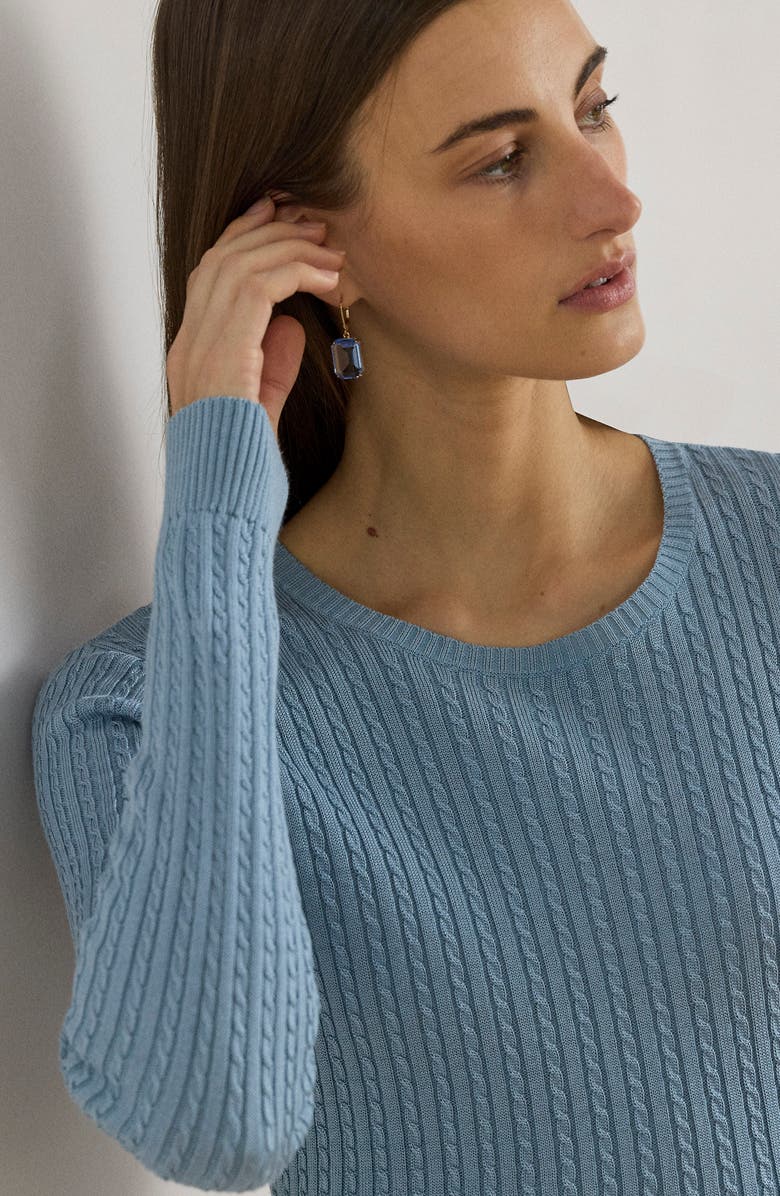 Lauren Ralph Lauren Mini Cable Sweater, Alternate, color, Blue Note