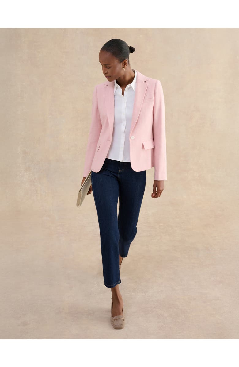 HOBBS LONDON Blake Single-Button Tailored Blazer, Alternate, color, Pink Ivory