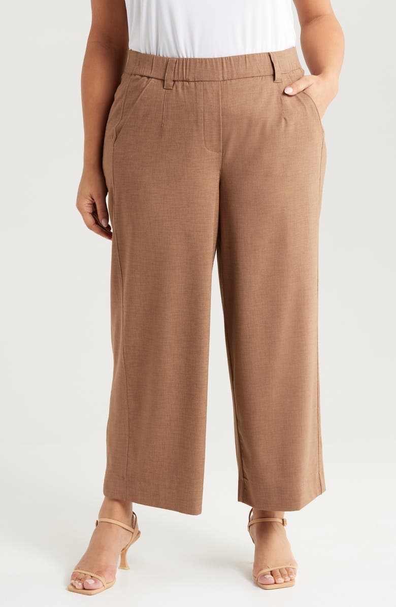 Wit & Wisdom Glider Skyrise Wide Leg Pants, Main, color, Toasted Coconut