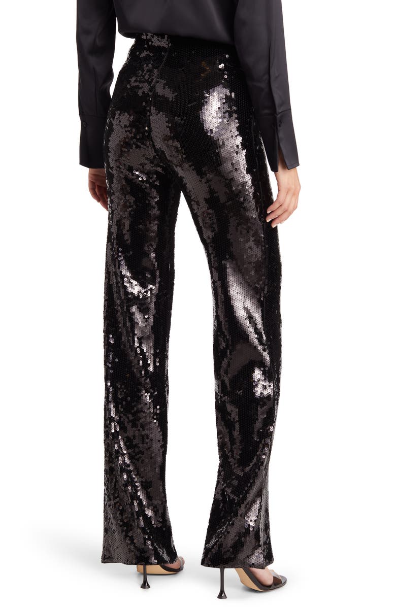 Good American Sequin Flare Pants, Alternate, color, 