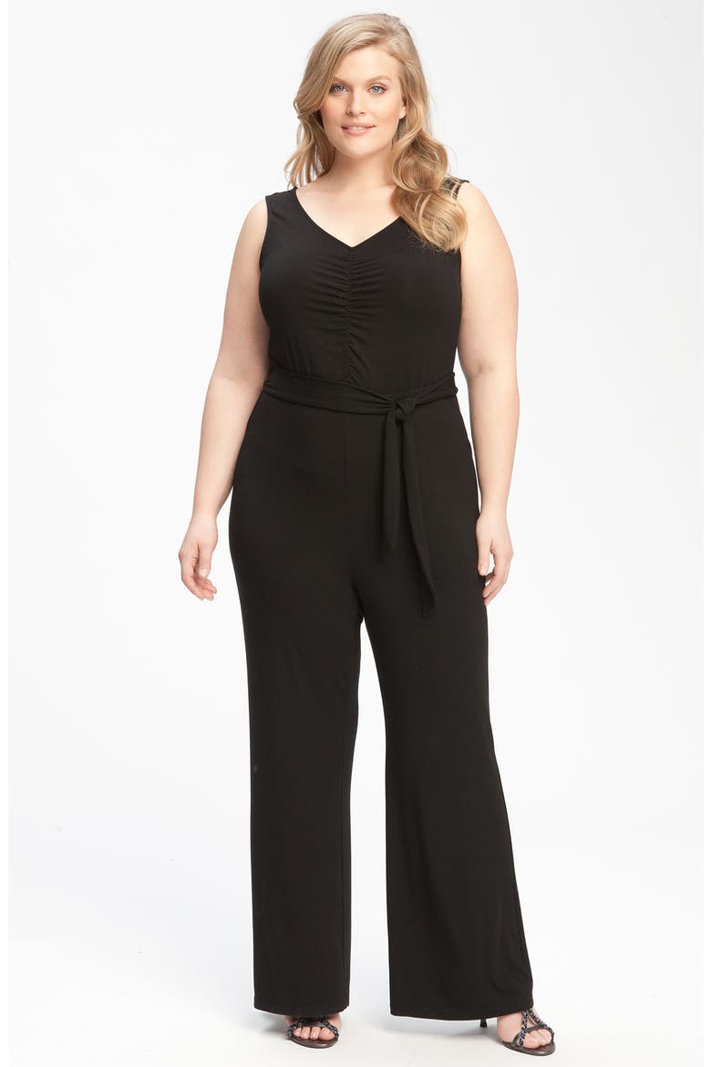 Knit Jumpsuit, Main, color, BLACK