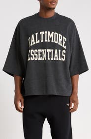 Fear of God Essentials Baltimore Ravens Merch Oversize Cotton Graphic T-Shirt