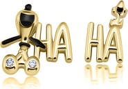 Crislu x Peanuts® HA HA Mismatched Stud Earrings