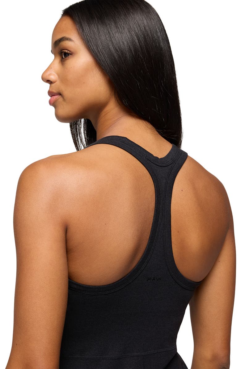 prAna Hevana Racerback Performance Midi Dress, Alternate, color, Black Heather