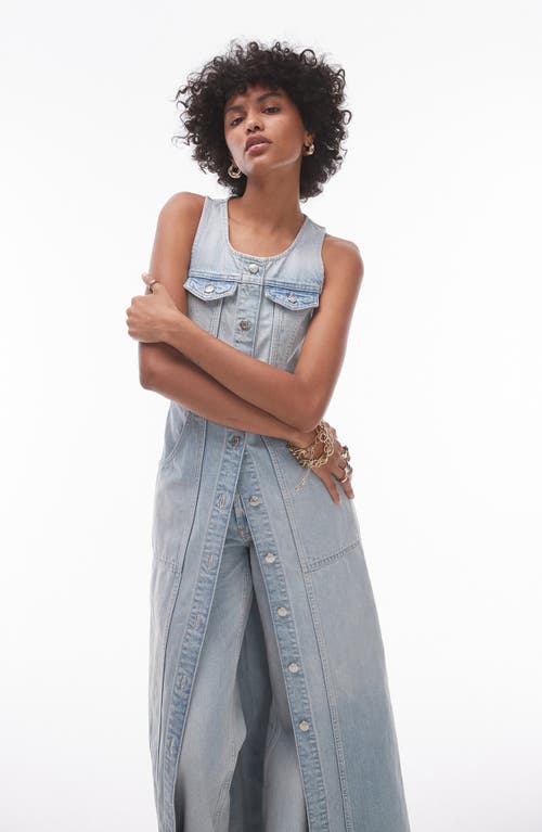 TOPSHOP TOPSHOP SLEEVELESS DENIM MAXI DRESS