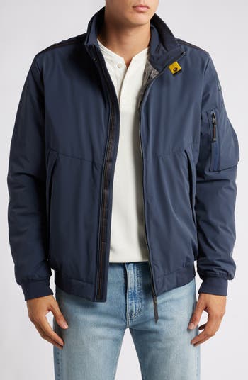 Navy padded bomber jacket best sale