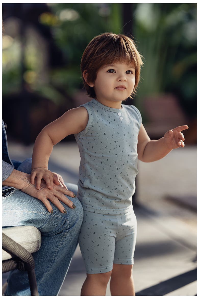 Buttons & Polka Dots Tank & Shorts Set, Alternate, color, AQUA